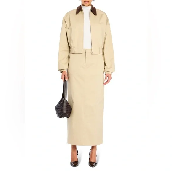 NWT | SER.O.YA | Majed Cotton Maxi Skirt in Sand | Sz S - Picture 1 of 9